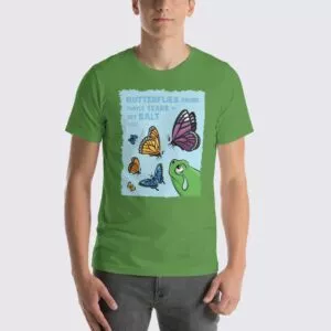 Men's Butterfly #FACT T-Shirt - Leaf Green