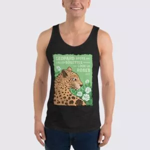 Men's Leopard Tank Top - Charcoal Black Triblend