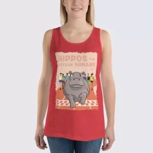 Women's Hippo Tank Top - Red Triblend