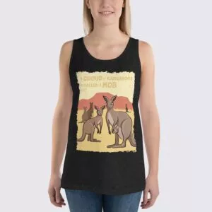 Women's Kangaroo Tank Top - Charcoal Black