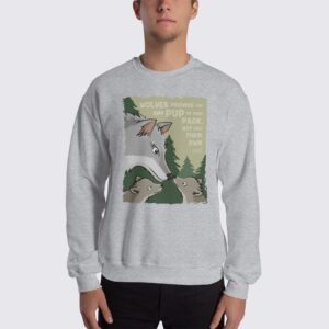 Men's Wolf #FACT Sweatshirt - Sport Grey